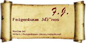 Feigenbaum János névjegykártya
